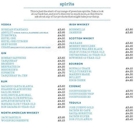 Menu at Pitcher & Piano Birmingham pub & bar, Birmingham, Eleven ...