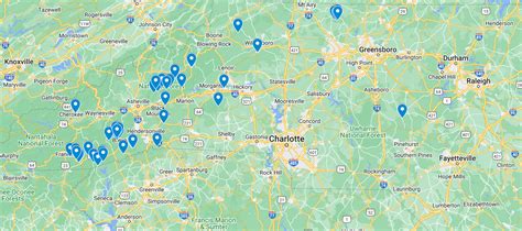 North Carolina Waterfalls Map – Details and Locations of Waterfalls in NC