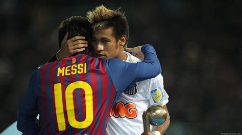 Neymar hugging Messi wallpaper (2) - Neymar Wallpapers