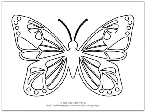 Butterfly Coloring Pages | Free Printable Butterflies - One Little Project