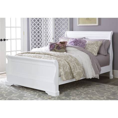 Shop Walnut Street Full Riley White Wood Sleigh Bed with Storage - Free ...