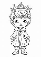 Prince coloring page Coloring prince In A Crown And Royal Clothes  sketch template