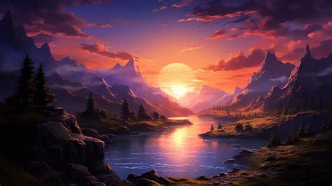 Nature Wallpaper Mountain Sunset