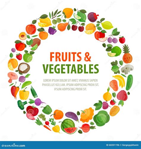 Fruits And Vegetables Vector Logo Design Template Vector Illustration | CartoonDealer.com #55473942