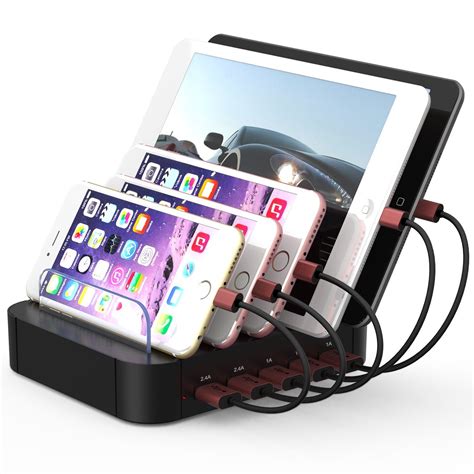 Phone Charging Station 5 Port Hub Dock for IPhone Ipad