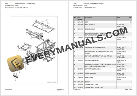 Bobcat 3400 AJNT11001 & Above Parts Catalog