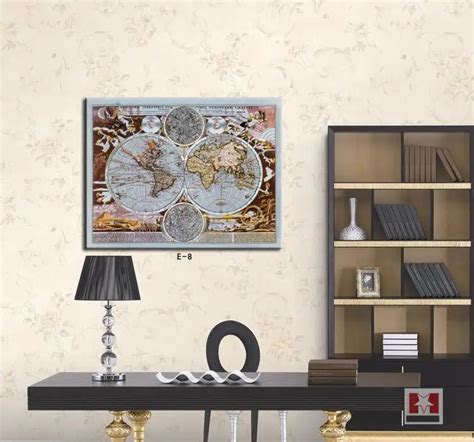 The world map painting for study room decoration abstract wall art for ...