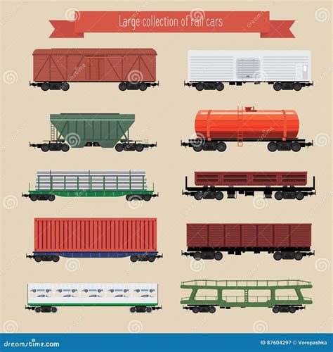 Rail freight wagons stock vector. Illustration of modern - 87604297