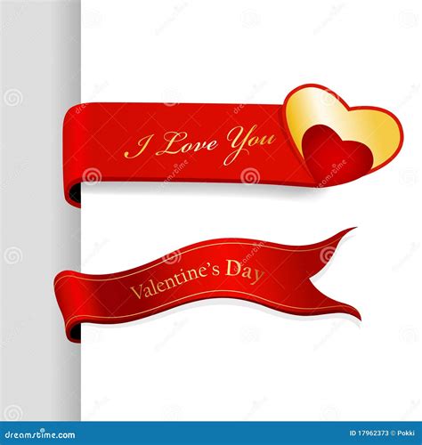 Set of Valentine S Day Ribbons. Stock Vector - Illustration of notebook, gold: 17962373