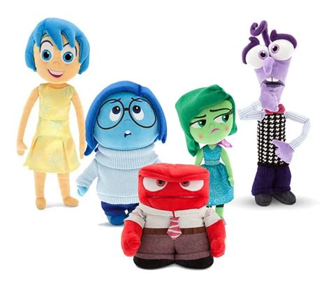 5pcs Pixar Movie Inside Out plush toy cartoon Sadness Fear Joy Disgust ...