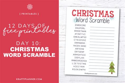 DAY 10: Christmas Word Scramble {12 Days of Free Christmas Printables} — Krafty Planner