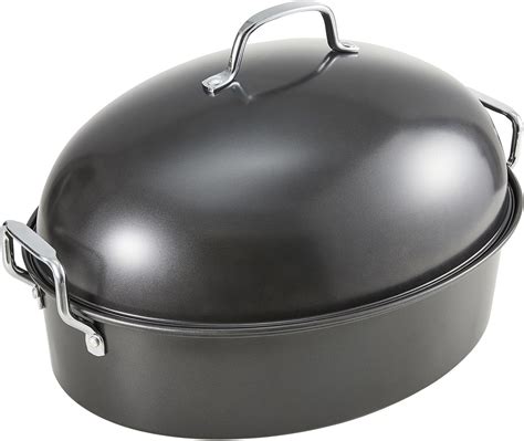 KITESSENSU Extra Large Roasting Pan with Lid - Nonstick Turkey Roaster ...