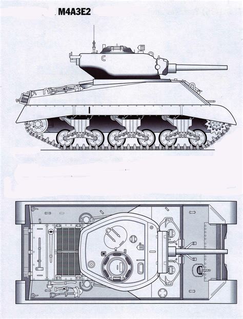 M4A3E2 tank drawing | A Military Photos & Video Website