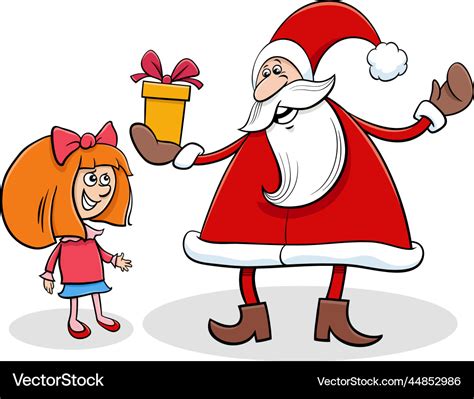 Cartoon santa claus giving christmas presents Vector Image