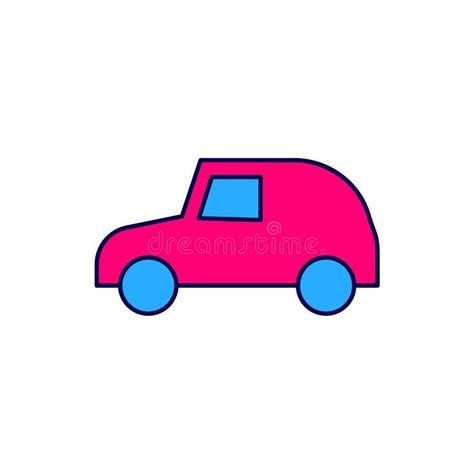 Filled Outline Toy Car Icon Isolated on White Background. Vector Stock ...