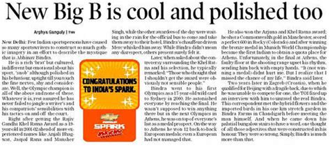 How TOI covered Abhinav Bindra's Beijing Olympics gold | Abhinav Bindra ...