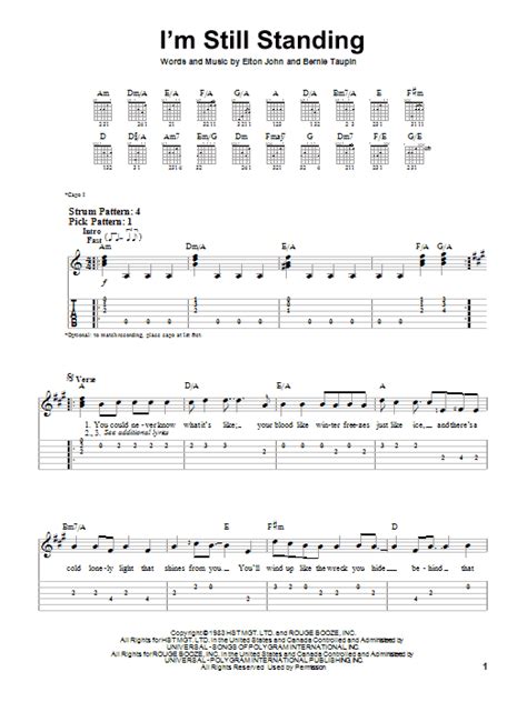 I'm Still Standing by Elton John - Easy Guitar Tab - Guitar Instructor