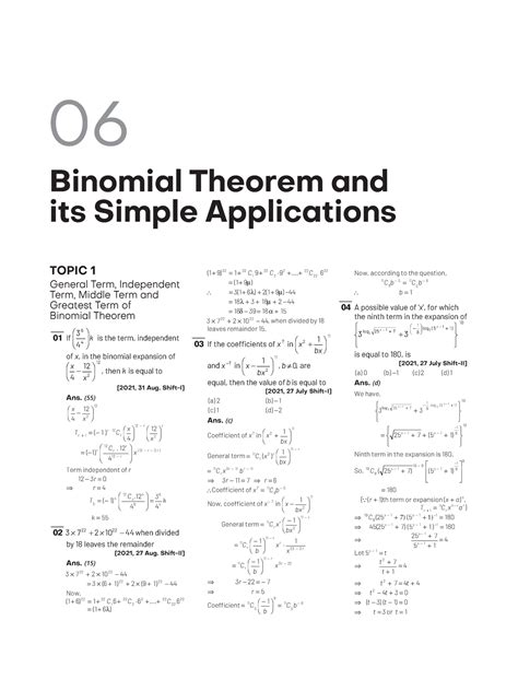 6. Binomial Theorem And Its Simple Applications - 01 If 3 4 6 4 k is the term, - Studocu