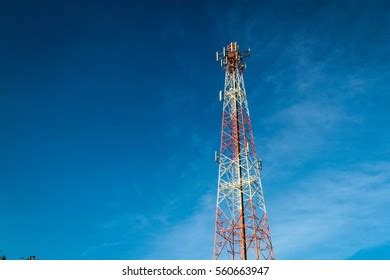 Telecommunication Tower Sky Background Stock Photo (Edit Now) 560663947