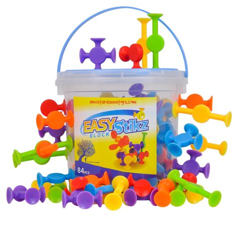 Easy Stikz Suction Toys - 84 pieces, Silicone Rubber, Great Suckers for ...