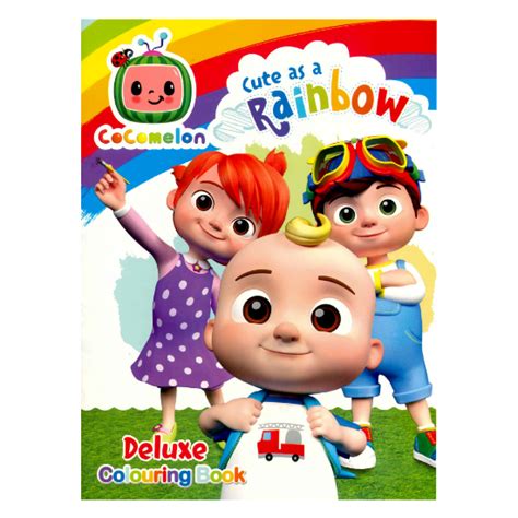 Learning is Fun. COCOMELON DELUXE COLORING BOOK-CUTE AS A RAINBOW