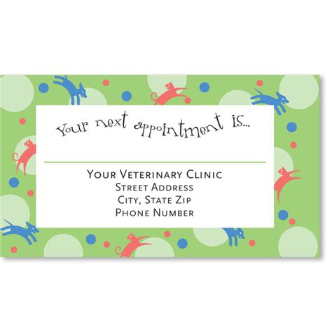 Full-Color Veterinary Appointment Cards - Dancing Pets