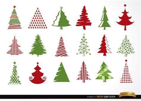 18 Christmas Tree Icons Vector Download