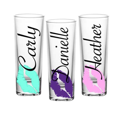 Bachelorette Party Shot Glasses Personalized Shot Glass Lips - Etsy