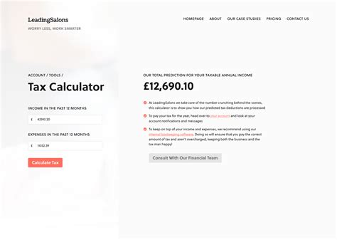 Tax Calculator on Behance