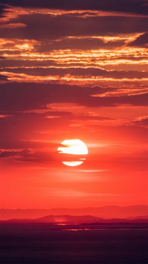 Free download Sky Afterglow Red sky at morning Sunset Horizon Sunrise in [2160x3840] for your ...