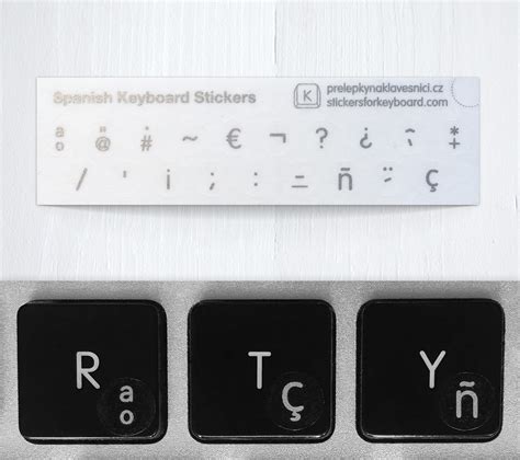 Spanish round shape, mini keyboard stickers – transparent background