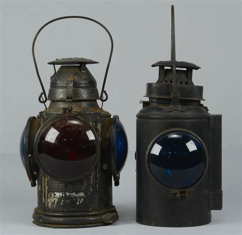 Lot 474: 2 Railroad Lanterns & Painted Wagon Lift | Case Auctions