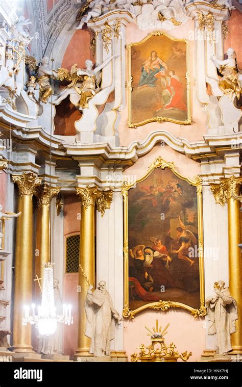 Interior of the Church of St. Theresa, Vilnius, a former Carmelite Monastery Stock Photo - Alamy