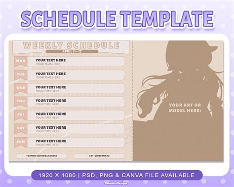 Stream Schedule Template for Twitch & Youtube Streaming / Soft Beige ...