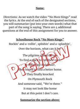 Schoolhouse Rock "No More Kings"- Song Analysis by Mrs Campbell's Class