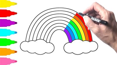 How To Draw Rainbow Coloring Pages For Kids Rainbow Colors Youtube ...