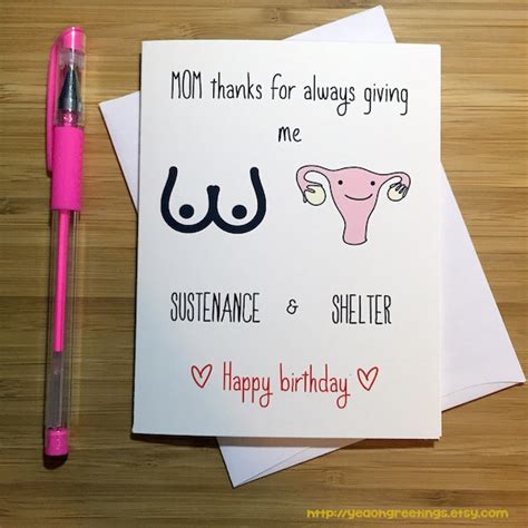 Happy Birthday Mom Funny Mom Card Inappropriate Card Card