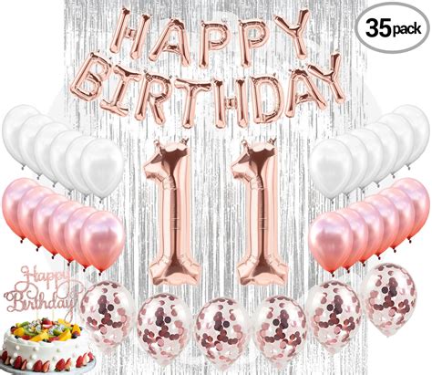 11th Birthday Decorations Party Supplies and Rose Gold Party - Etsy