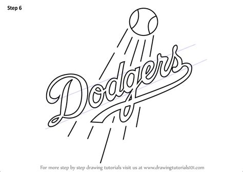 Learn How to Draw Los Angeles Dodgers Logo (MLB) Step by Step : Drawing Tutorials