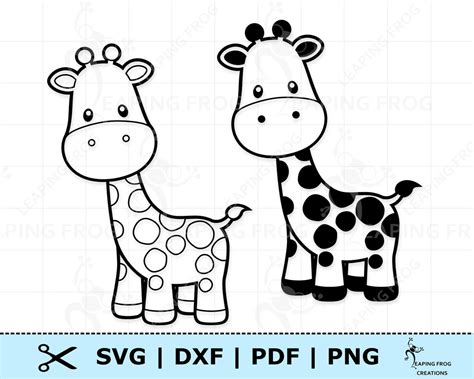 Giraffe SVG PNG DXF Pdf. Cricut Cut Files, Silhouette. Jungle Animals. Outline, Stencil. Giraffe ...