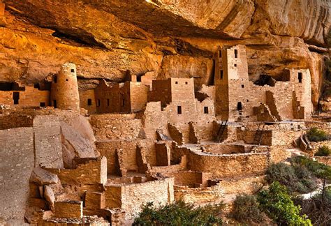 Ancient rock dwellings, circa 1200s - Mesa Verde National Park - UNESCO World Heritage Site ...