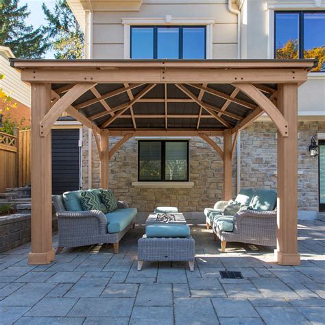 Yardistry 12′ x 12′ Cedar Gazebo with Aluminum Roof – Citywide Shop