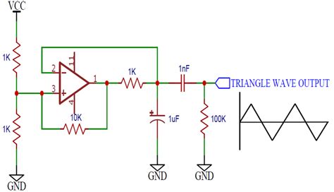 Triangle Wave Generator Circuit using Op-amp | Triangle wave, Circuit ...