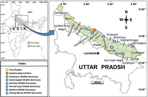 Study site in the Terai region of Uttar Pradesh, India. | Download ...