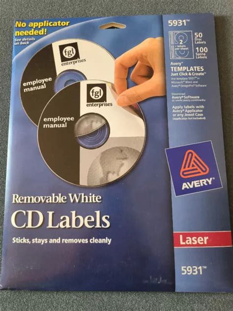 AVERY LASER CD/DVD Disc Labels, 50 Disc Labels 100 Spine #5931 - Free Shipping! $12.99 - PicClick