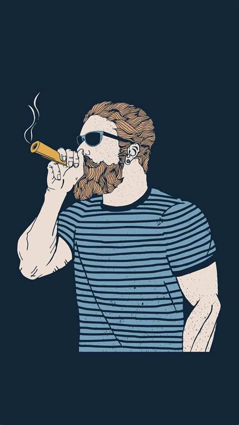 Download Vector Art Of Man Smoking Blunt Wallpaper | Wallpapers.com