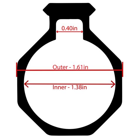 Inner Diameter: 1.38" Outer Diameter: 1.61" Gas Block Clearance Space: 0.40" Net Weight: 15.2 oz.