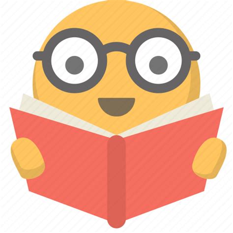 Emoji, face, geek, learning, nerd, reading, studying icon