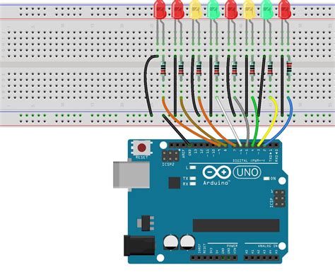 Flowing LED Lights With Arduino Uno R3 : 6 Steps - Instructables