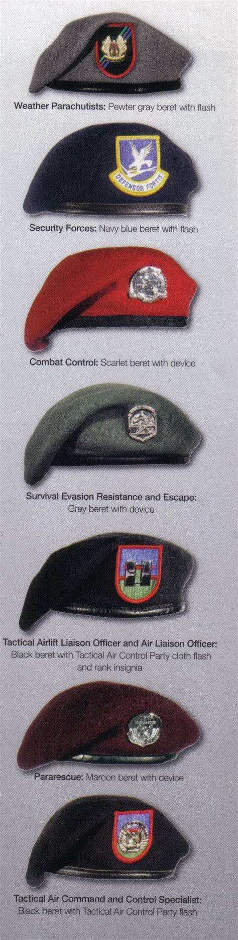 Decoding Those United States Air Force Berets: CCT/STO – Scarlet PJ/CRO – Maroon TACP/ALO ...